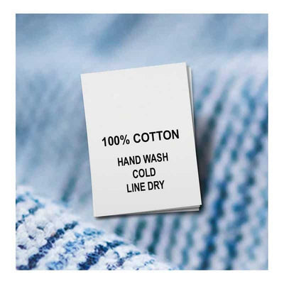 Cotton, Hand Wash Cold, Line Dry