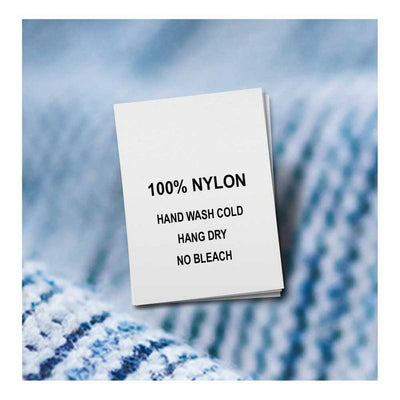 wash care labels - nylon