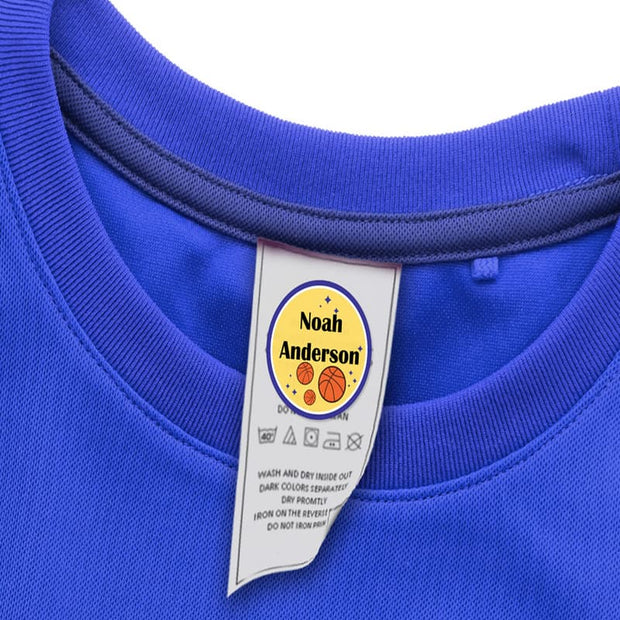 Colored round stick-on laundry labels
